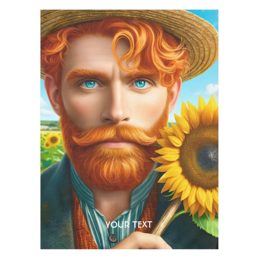 Fantasy Schattige Zonnebloem Van Gogh Tafelkleed (Voorkant)