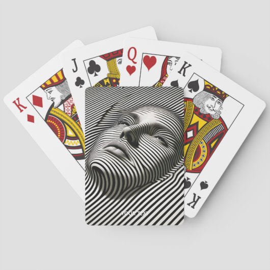 Fantasy Schattige zwart wit gezicht Pokerkaarten (Achterkant)