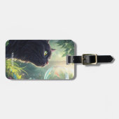 Fantasy Schattige Zwarte Kat Bos Bagagelabel (Voorkant horizontaal)