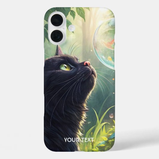Fantasy Schattige Zwarte Kat Bos Case-Mate iPhone Case (Achterkant)