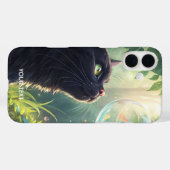 Fantasy Schattige Zwarte Kat Bos Case-Mate iPhone Case (Achterkant (horizontaal))
