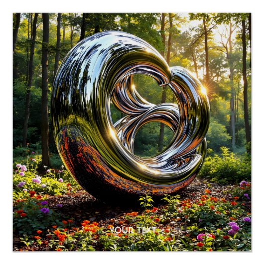 Fantasy Schattigee Abstracte chroomstructuur Perfect Poster (Voorkant)