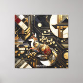 Fantasy Schattigee Abstracte Fox Art Canvas Afdruk (Voorkant)