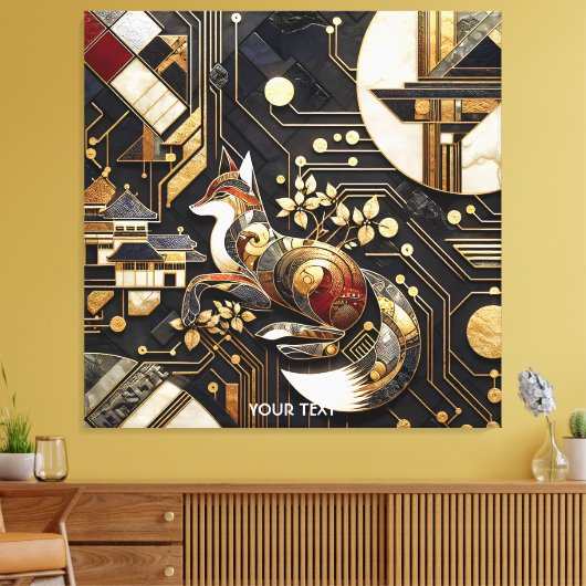 Fantasy Schattigee Abstracte Fox Art Canvas Afdruk (Insitu (Woonkamer))