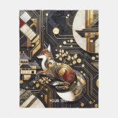 Fantasy Schattigee Abstracte Fox Art Fleece Deken (Voorkant)