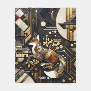 Fantasy Schattigee Abstracte Fox Art Fleece Deken