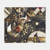 Fantasy Schattigee Abstracte Fox Art Fleece Deken (Voorkant (Horizontaal))