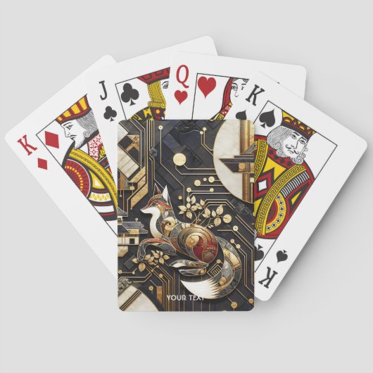 Fantasy Schattigee Abstracte Fox Art Pokerkaarten (Achterkant)