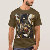 Fantasy Schattigee Abstracte Fox Art T-shirt (Voorkant)