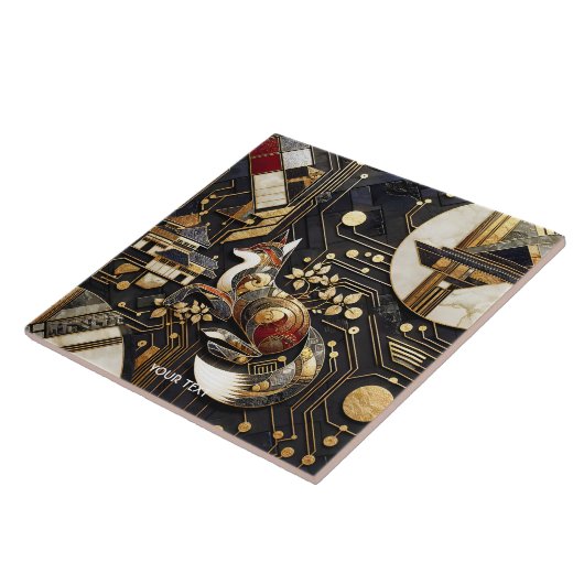 Fantasy Schattigee Abstracte Fox Art Tegeltje (Zijkant)