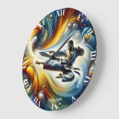 Fantasy Schattigee Abstracte Karate Tekening Grote Klok (Hoek)