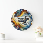 Fantasy Schattigee Abstracte Karate Tekening Grote Klok (Huis)