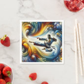 Fantasy Schattigee Abstracte Karate Tekening Servet (Insitu)