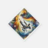 Fantasy Schattigee Abstracte Karate Tekening Servet (Hoek)