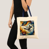 Fantasy Schattigee Abstracte Karate Tekening Tote Bag (Voorkant (product))