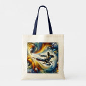 Fantasy Schattigee Abstracte Karate Tekening Tote Bag (Achterkant)