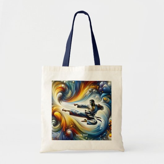 Fantasy Schattigee Abstracte Karate Tekening Tote Bag (Voorkant)