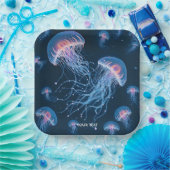 Fantasy Schattigee Abstracte kwal onder water Papieren Bordje (Feest)