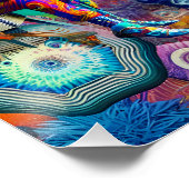 Fantasy Schattigee Abstracte Lady Collage Perfect Poster (Hoek)