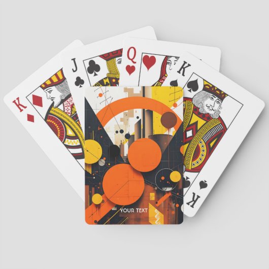 Fantasy Schattigee Abstracte rode cirkels Pokerkaarten (Achterkant)