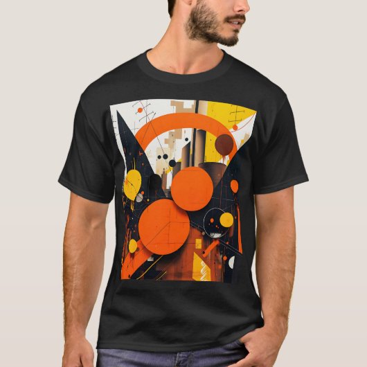 Fantasy Schattigee Abstracte rode cirkels T-shirt (Voorkant)