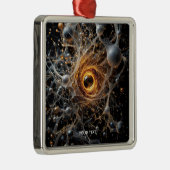 Fantasy Schattigee Abstracte Space Scene Metalen Ornament (Rechts)