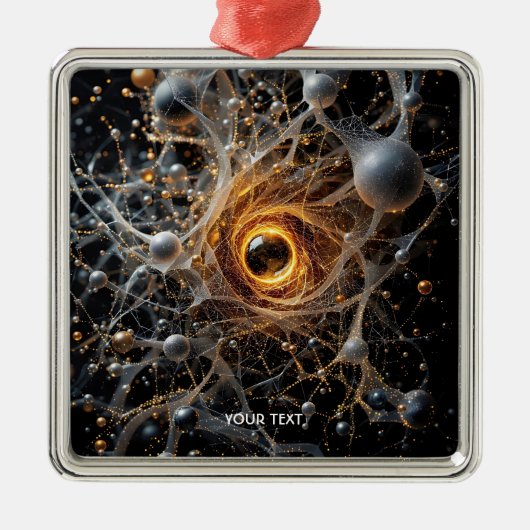 Fantasy Schattigee Abstracte Space Scene Metalen Ornament (Voorkant)