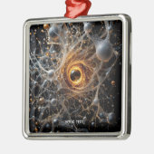 Fantasy Schattigee Abstracte Space Scene Metalen Ornament (Links)