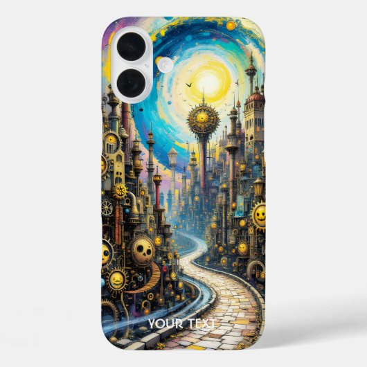 Fantasy Schattigee Abstracte Steampunk City Case-Mate iPhone Case (Achterkant)