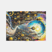 Fantasy Schattigee Abstracte Steampunk City Fleece Deken (Voorkant (Horizontaal))