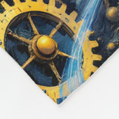 Fantasy Schattigee Abstracte Steampunk City Fleece Deken (Hoek)