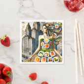 Fantasy Schattigee Abstracte sushi jurk Servet (Insitu)