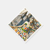 Fantasy Schattigee Abstracte sushi jurk Servet (Hoek)