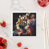 Fantasy Schattigee Abstracte Tijgerkop Servet (Insitu)