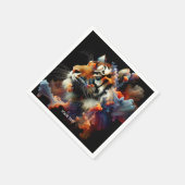 Fantasy Schattigee Abstracte Tijgerkop Servet (Hoek)