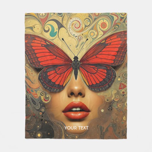 Fantasy Schattigee Abstracte Vlinders Ogen Fleece Deken (Voorkant)