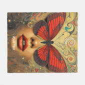 Fantasy Schattigee Abstracte Vlinders Ogen Fleece Deken (Voorkant (Horizontaal))