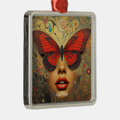 Fantasy Schattigee Abstracte Vlinders Ogen Metalen Ornament (Rechts)