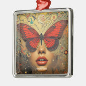 Fantasy Schattigee Abstracte Vlinders Ogen Metalen Ornament (Links)