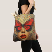 Fantasy Schattigee Abstracte Vlinders Ogen Tote Bag (Dichtbij)
