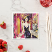 Fantasy Schattigee Art Deco Lady Servet (Insitu)