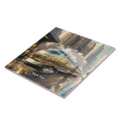 Fantasy Schattigee Art Deco trein Tegeltje (Zijkant)