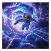 Fantasy Schattigee astronaut door wormgat Perfect Poster (Voorkant)