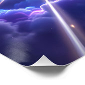 Fantasy Schattigee astronaut door wormgat Perfect Poster (Hoek)