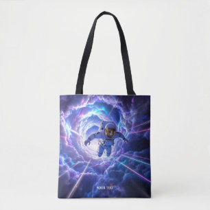 Fantasy Schattigee astronaut door wormgat Tote Bag