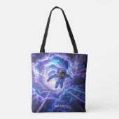 Fantasy Schattigee astronaut door wormgat Tote Bag (Achterkant)