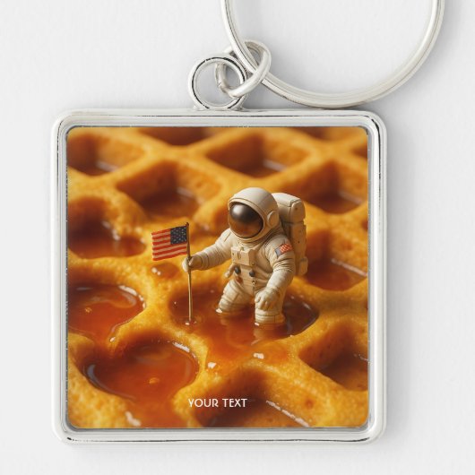 Fantasy Schattigee astronaut op Maple Sleutelhanger (Voorkant)
