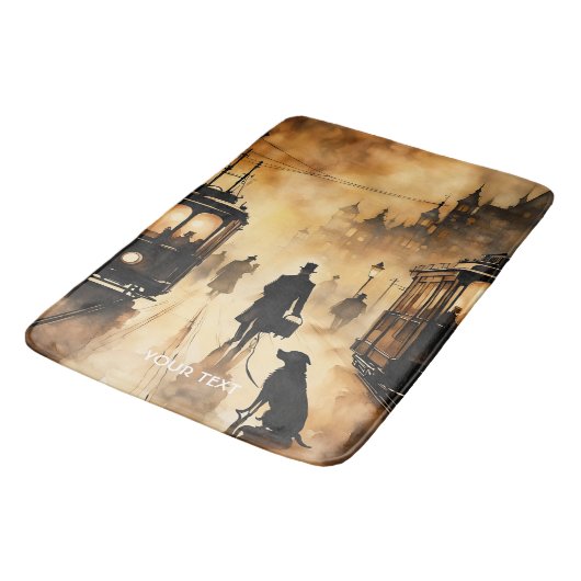 Fantasy Schattigee avond in het oude Londen Badmat (Gekanteld)