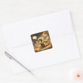 Fantasy Schattigee Baby Dragon Liefde Vierkante Sticker (Envelop)