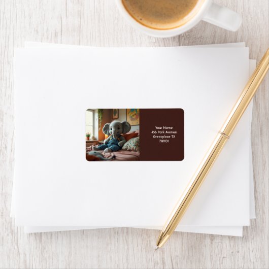 Fantasy Schattigee Baby Elephant Jeans Etiket (Insitu)